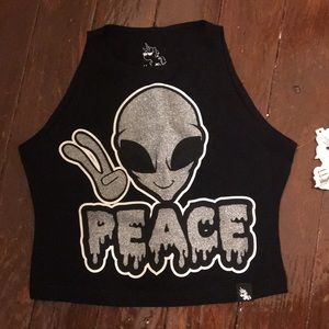 iHeartRaves Alien crop top